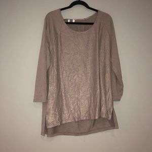 NWT Old Navy silver shiny long sleeve top xxl